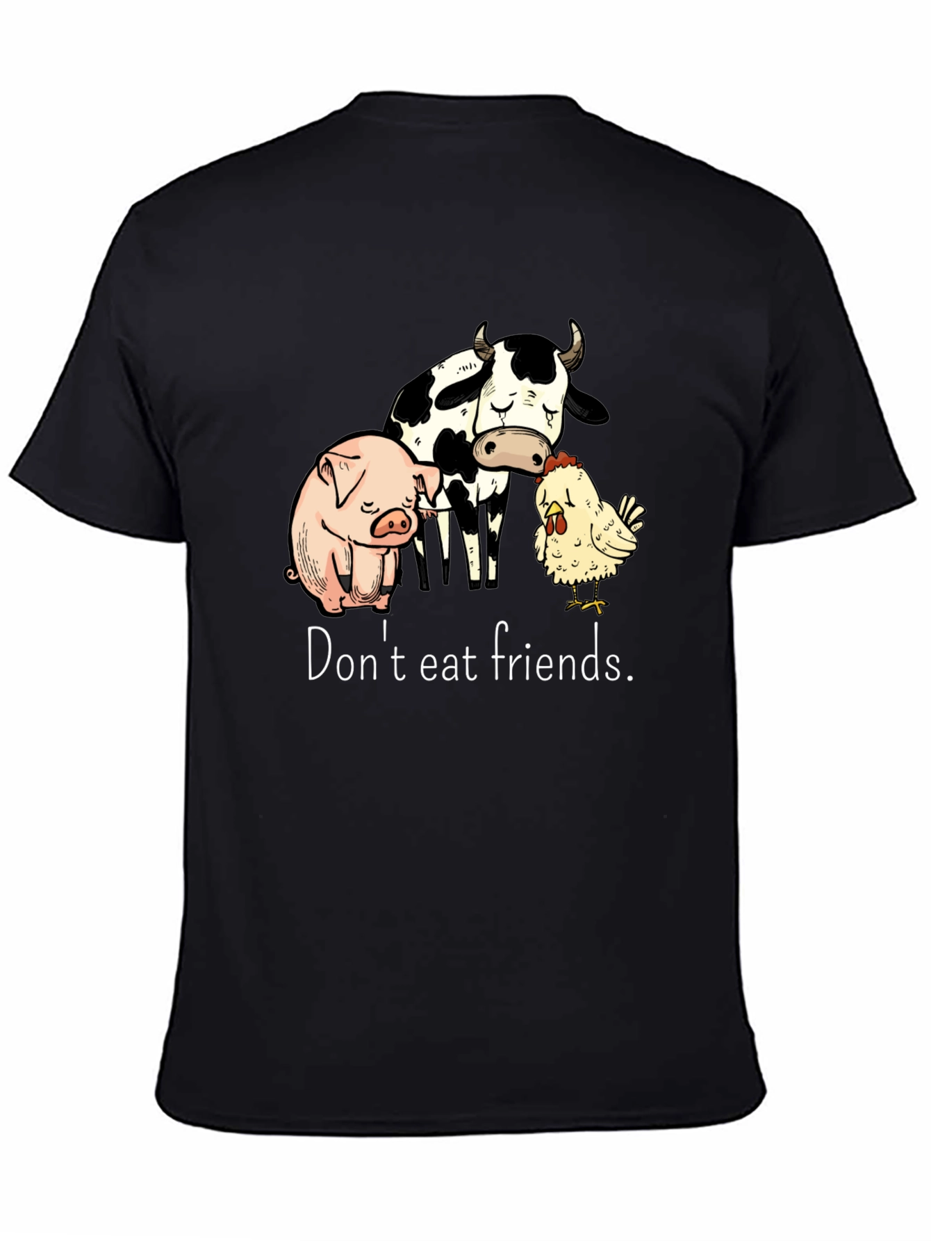 Vegan T-Shirt: Dont Eat Friends - Black