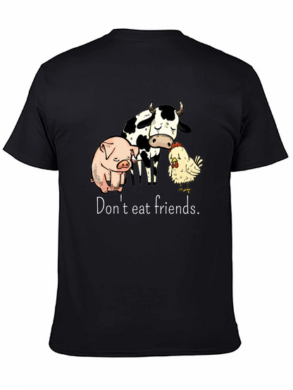 Vegan T-Shirt: Dont Eat Friends - Black
