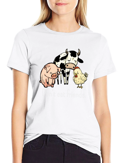 Vegan T-Shirt: Dont Eat Friends - Black