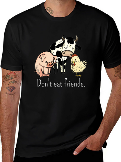Vegan T-Shirt: Dont Eat Friends - Black