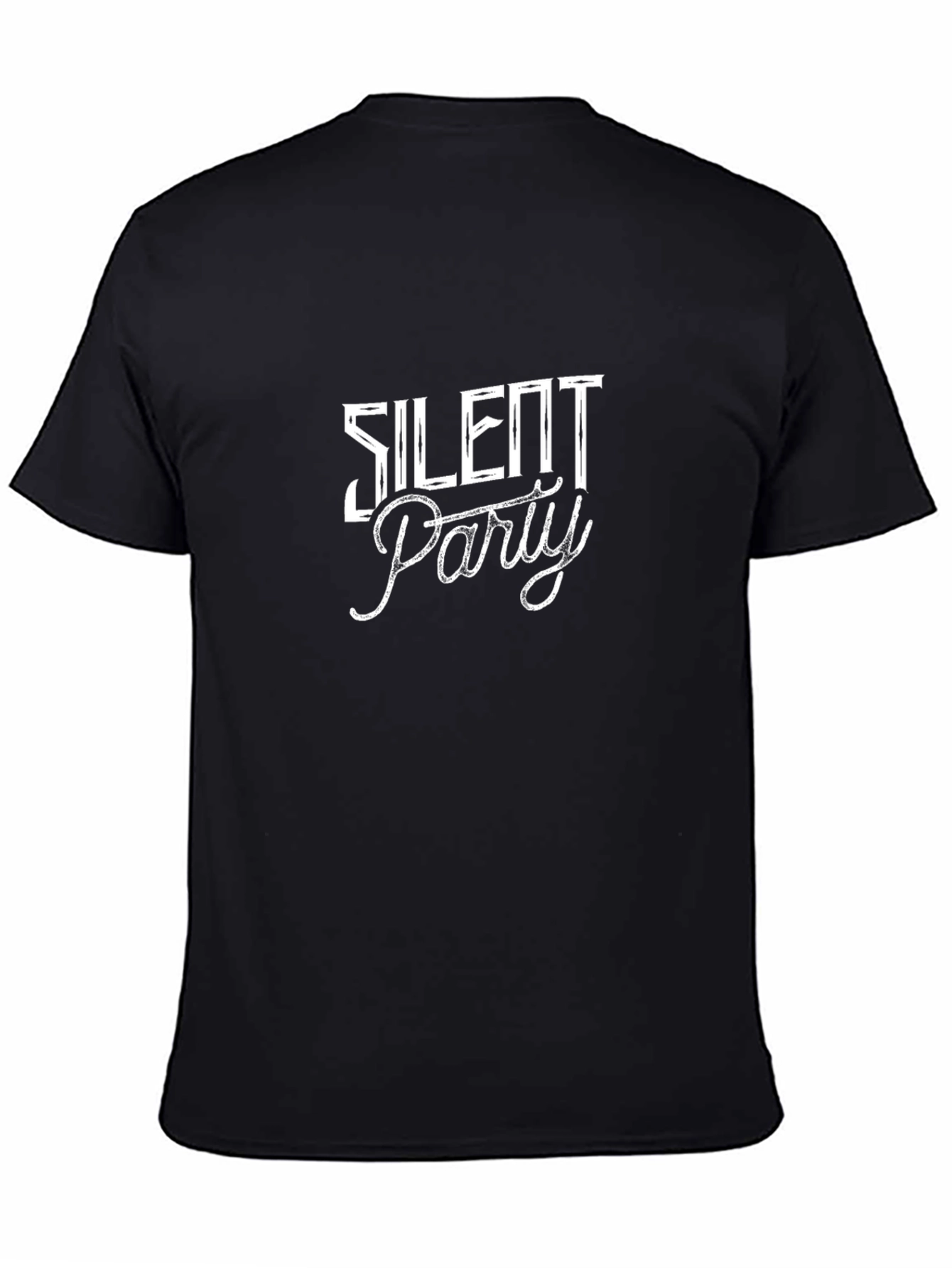Silent Party Graphic Tee - Black Cotton Blend