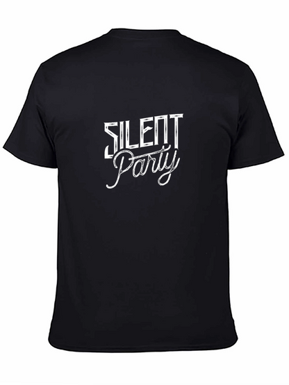Silent Party Graphic Tee - Black Cotton Blend