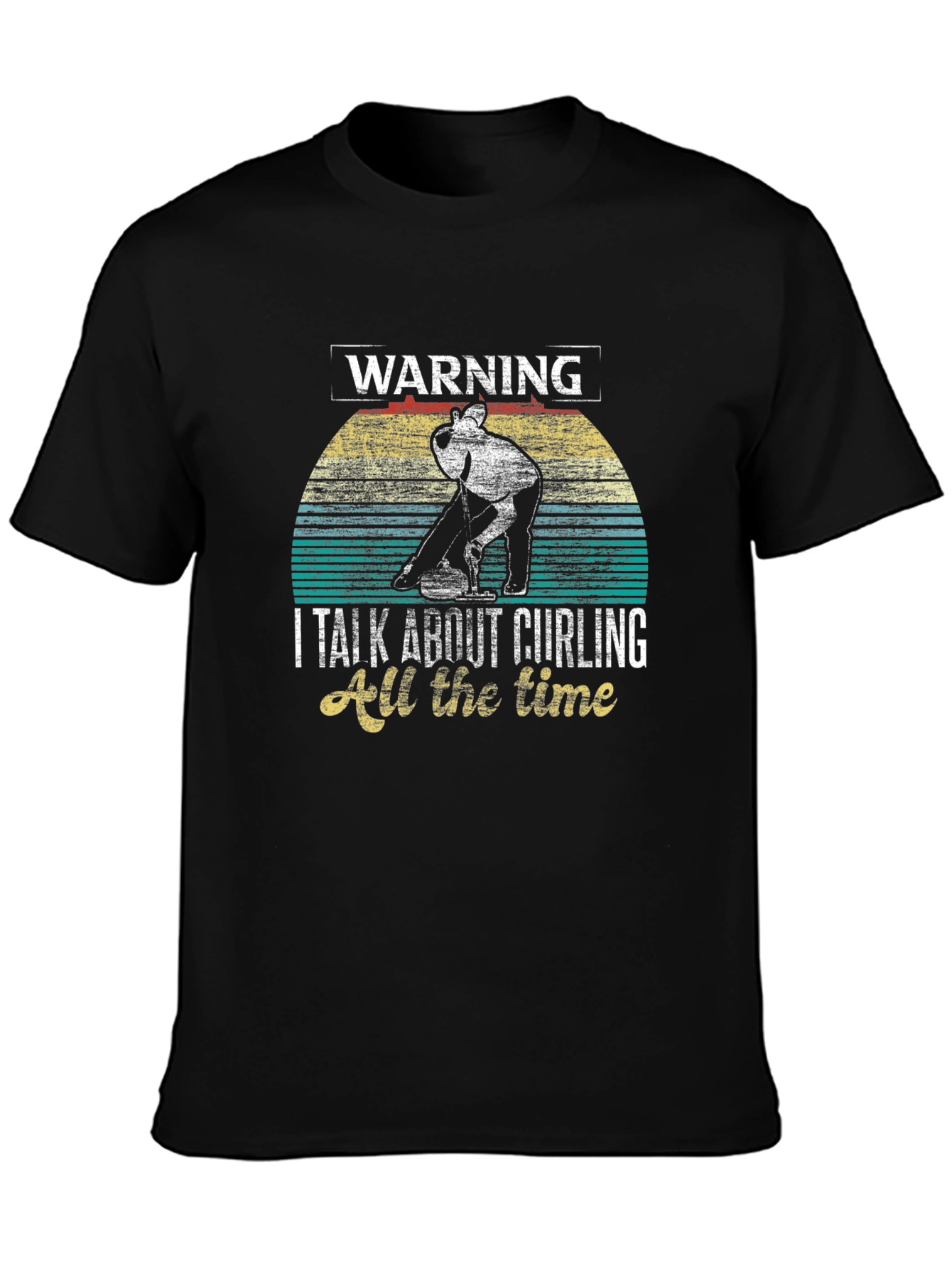 Warning: Curling All The Time Graphic T-Shirt