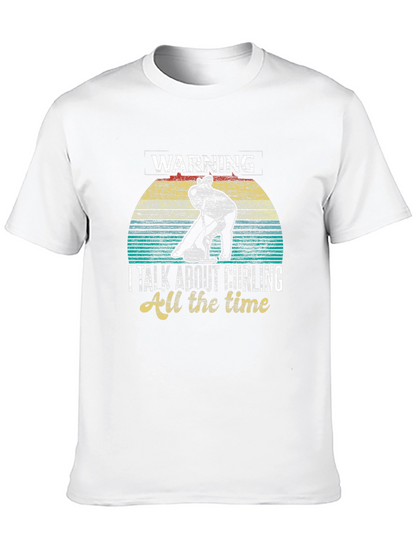Warning: Curling All The Time Graphic T-Shirt