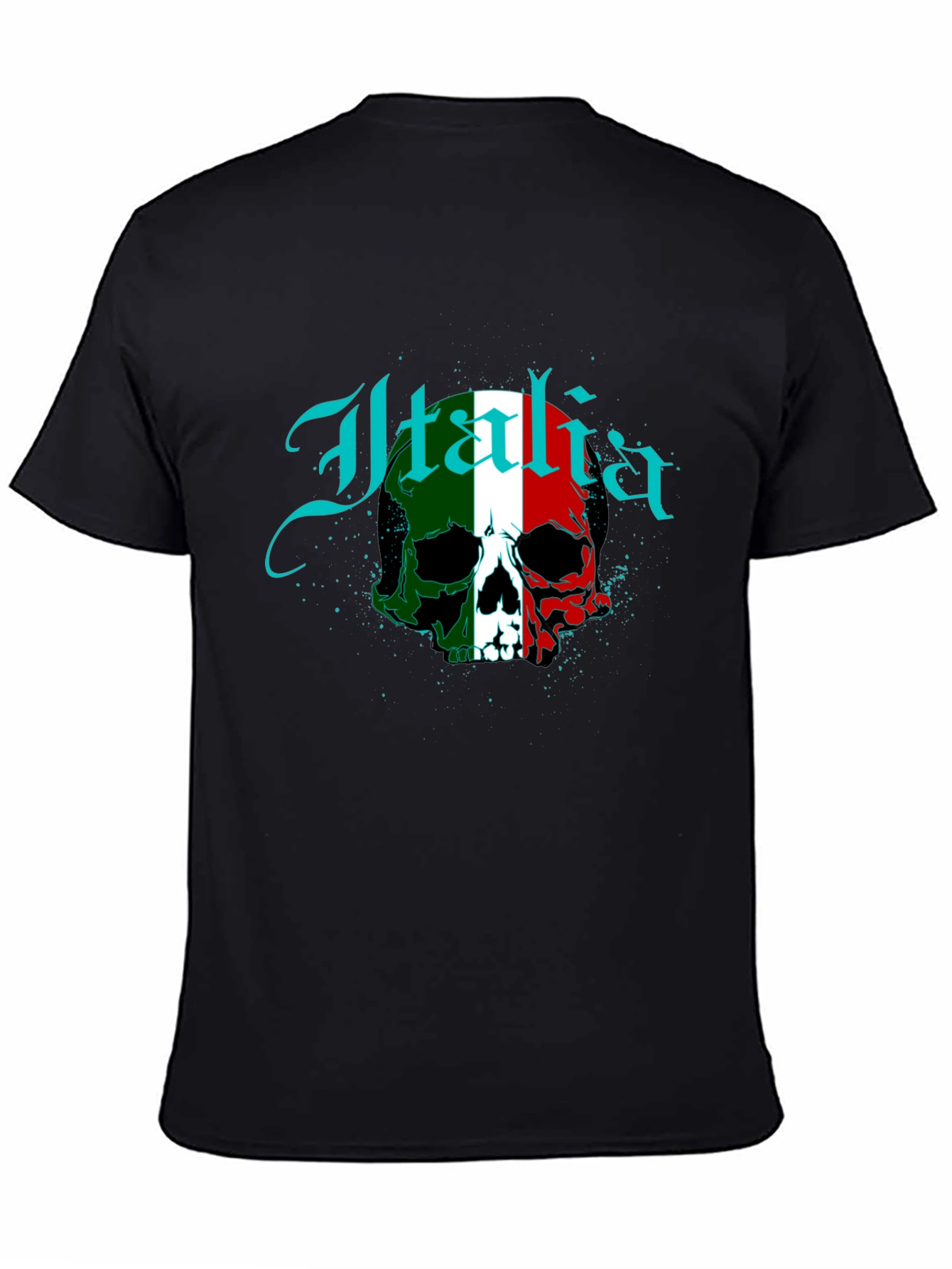 Italia Flag Skull Graphic T-Shirt