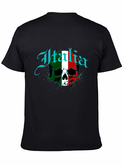 Italia Flag Skull Graphic T-Shirt