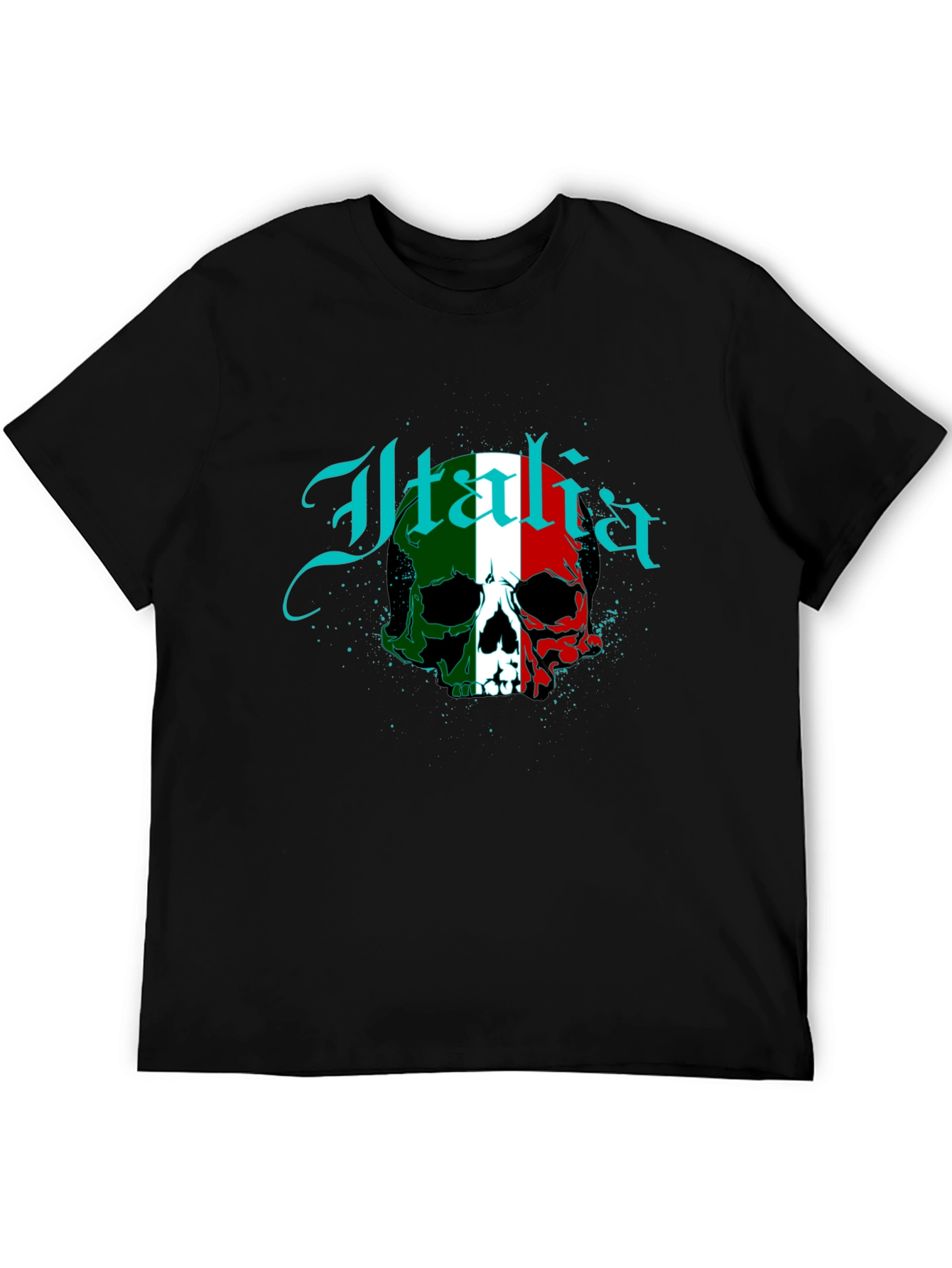 Italia Flag Skull Graphic T-Shirt