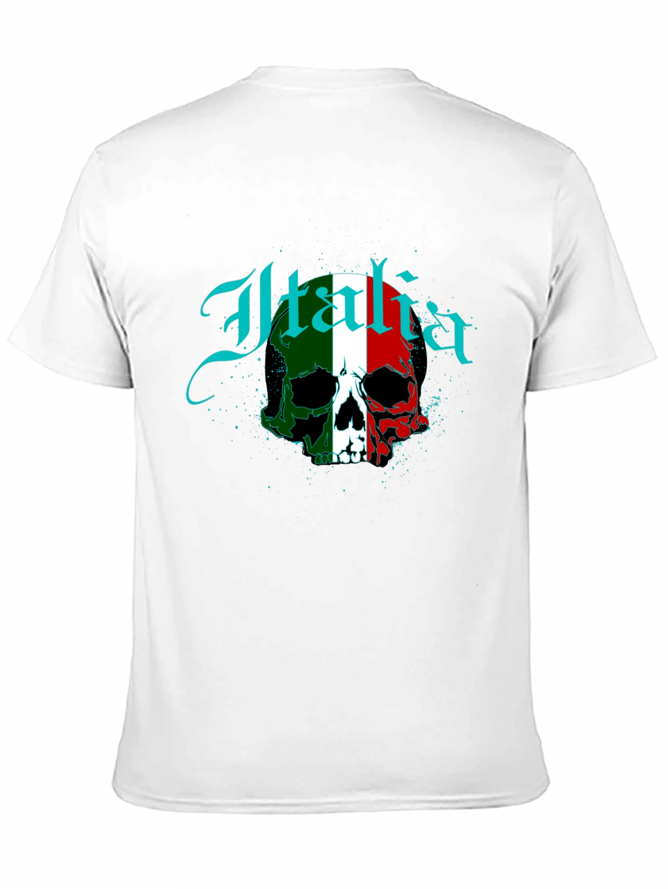 Italia Flag Skull Graphic T-Shirt