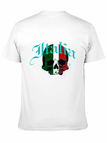 Italia Flag Skull Graphic T-Shirt