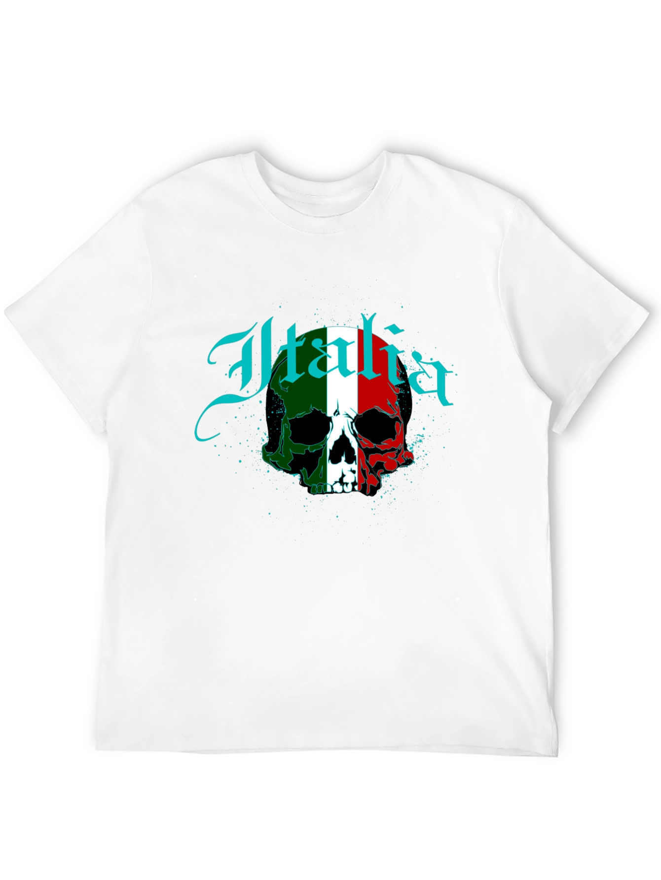 Italia Flag Skull Graphic T-Shirt