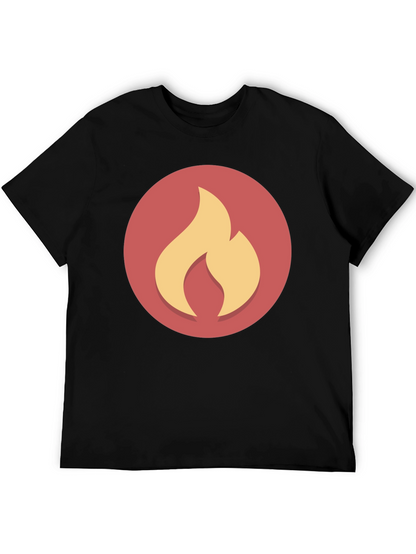 Flame Graphic Black Tee - Casual Style