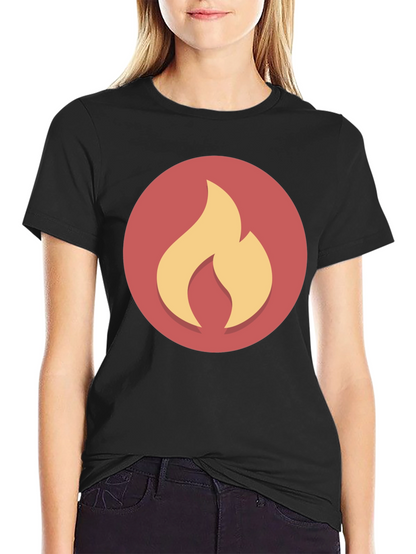 Flame Graphic Black Tee - Casual Style