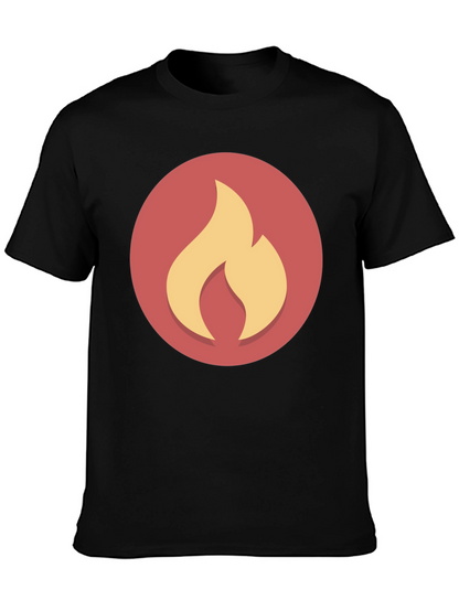 Flame Graphic Black Tee - Casual Style