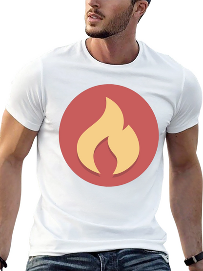 Flame Graphic Black Tee - Casual Style