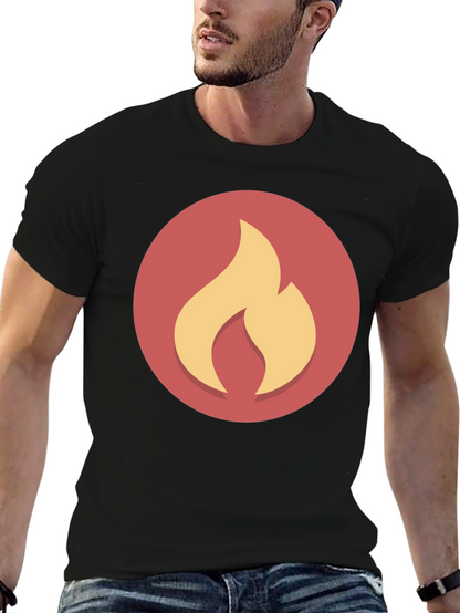 Flame Graphic Black Tee - Casual Style
