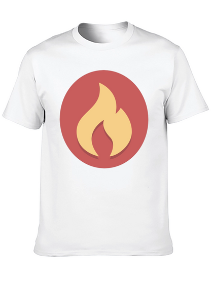Flame Graphic Black Tee - Casual Style