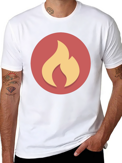 Flame Graphic Black Tee - Casual Style