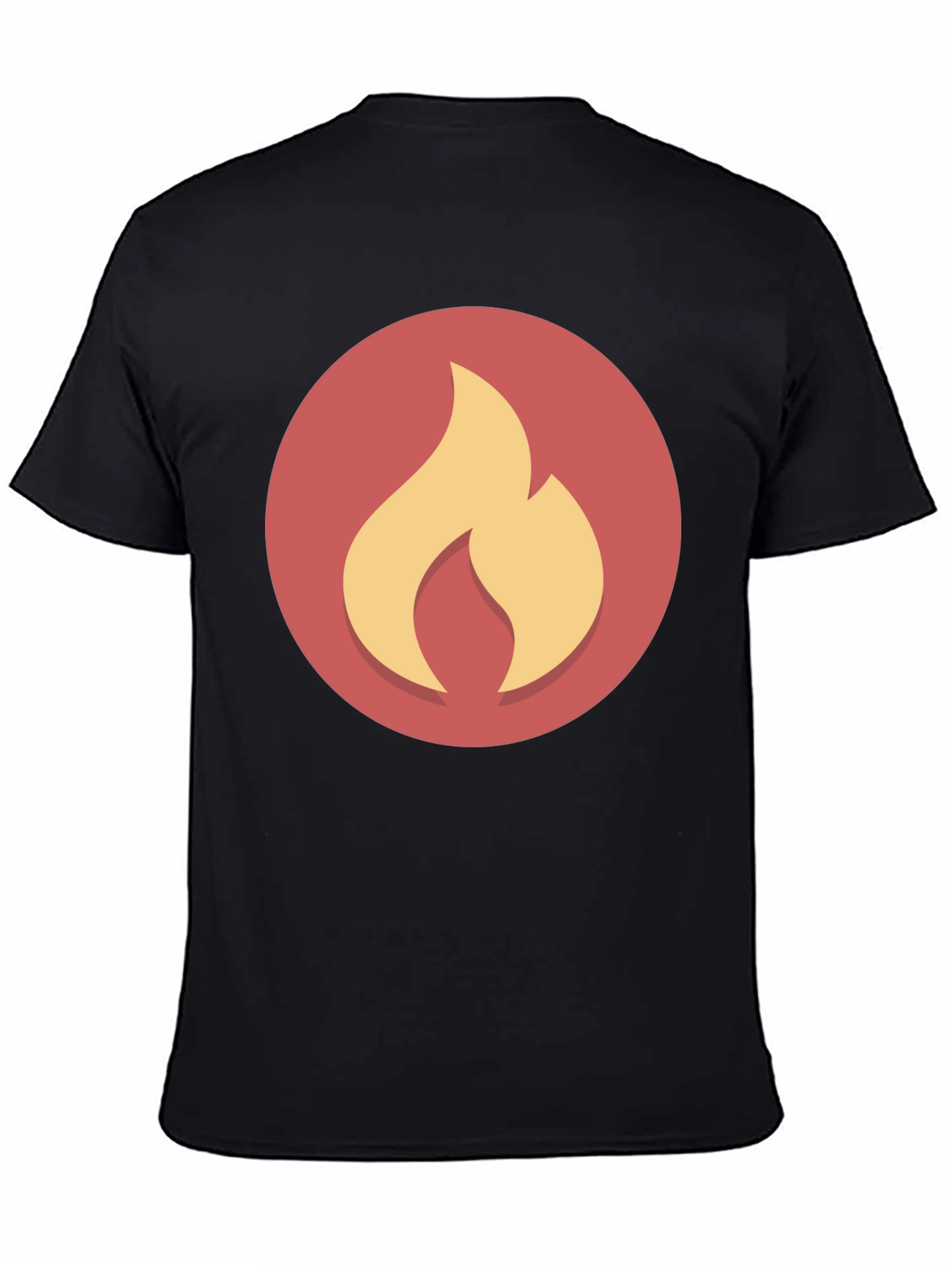 Flame Graphic Black Tee - Casual Style