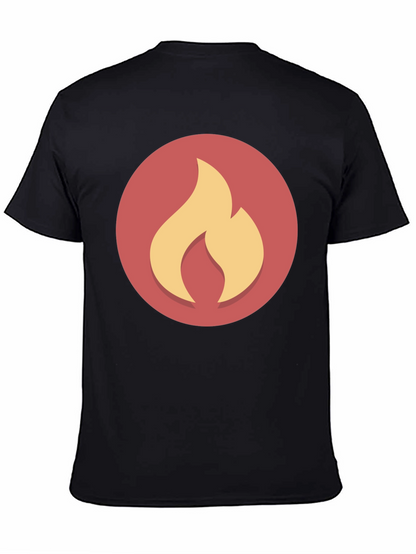 Flame Graphic Black Tee - Casual Style
