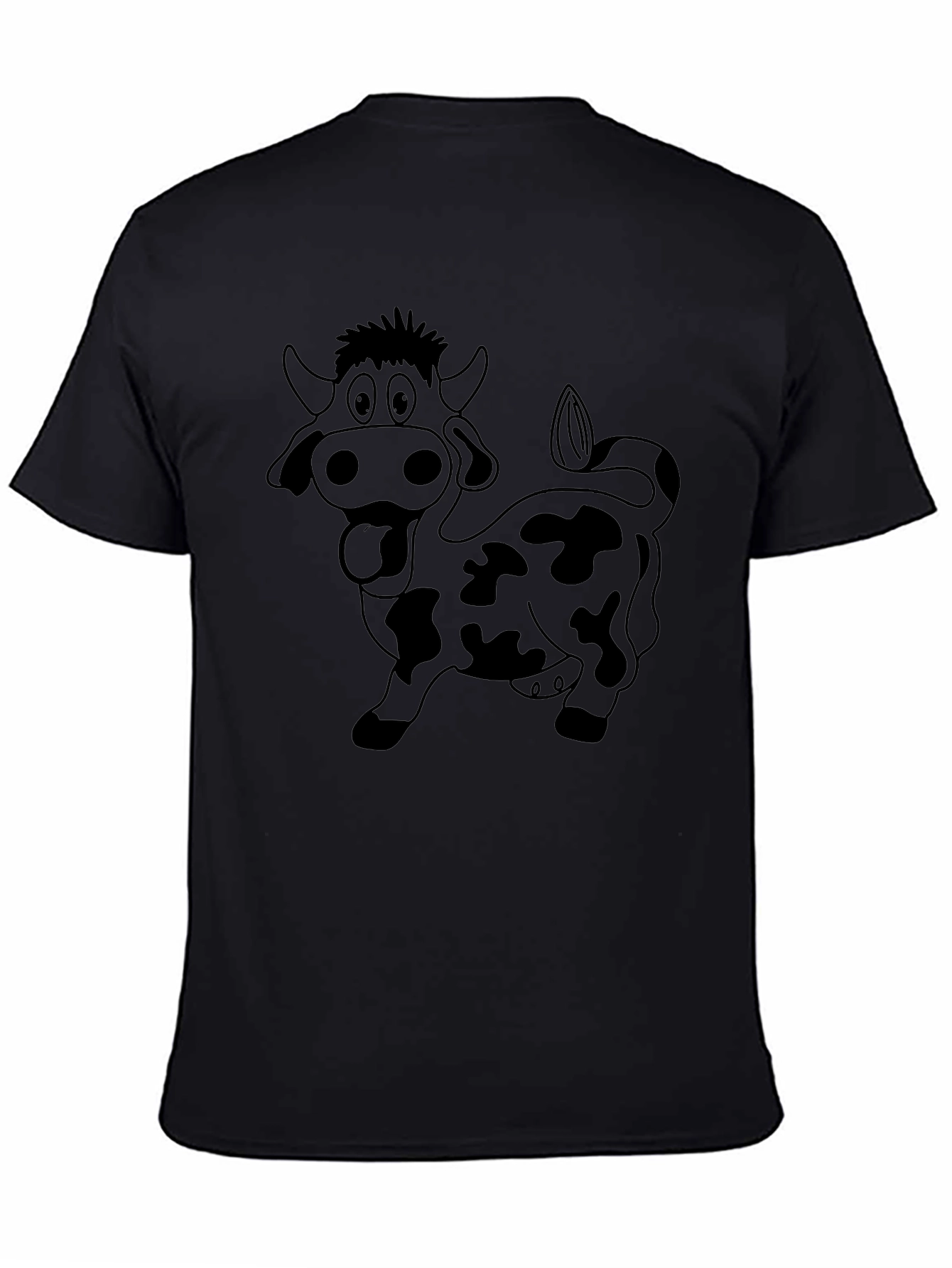 Funny Cow Graphic T-Shirt - Black Cotton Tee