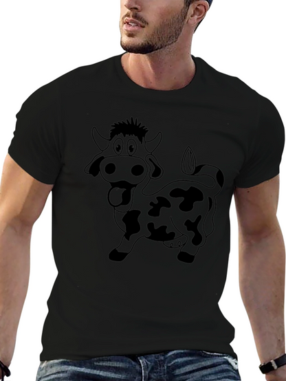 Funny Cow Graphic T-Shirt - Black Cotton Tee