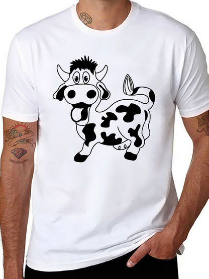 Funny Cow Graphic T-Shirt - Black Cotton Tee