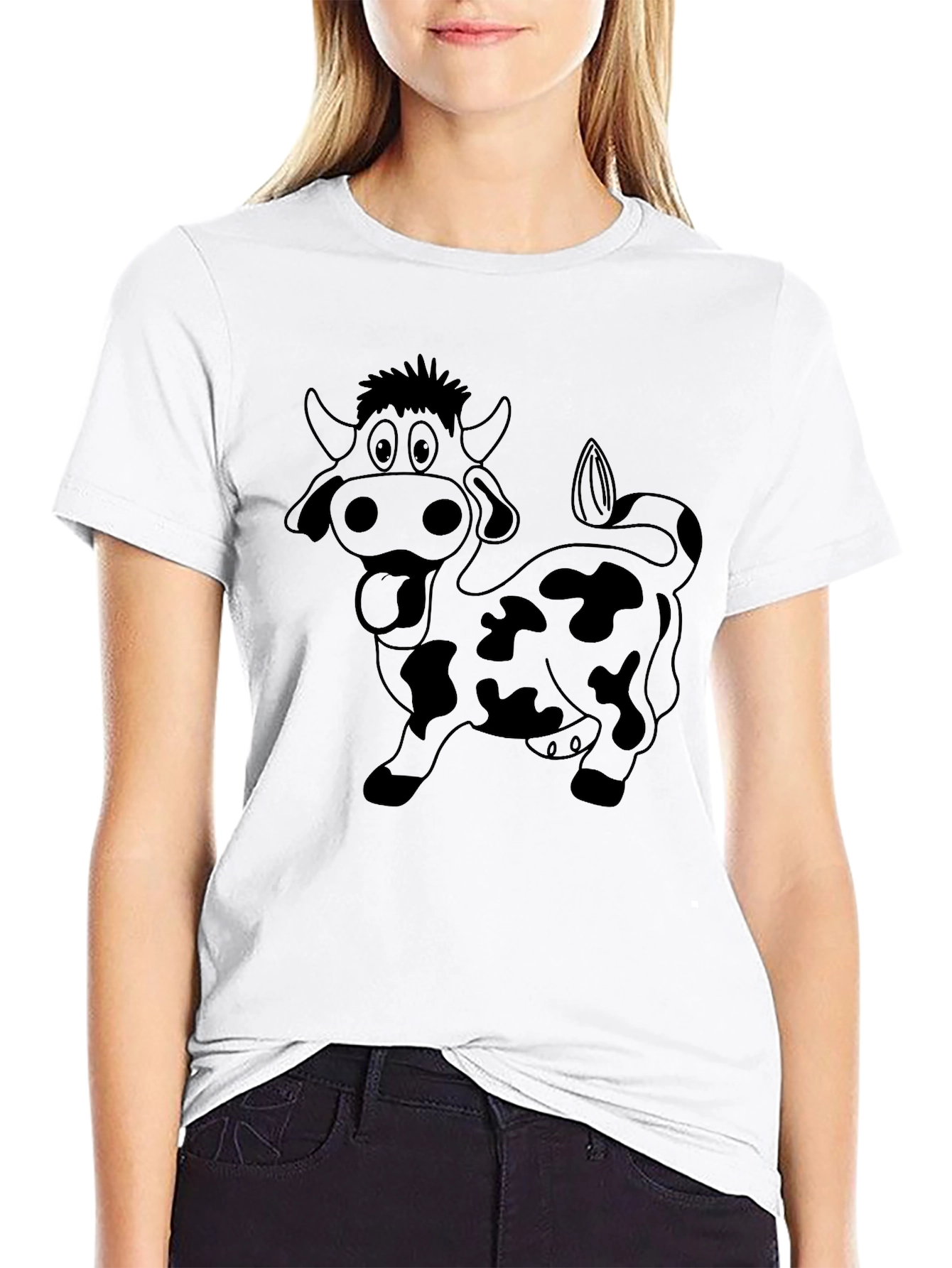 Funny Cow Graphic T-Shirt - Black Cotton Tee