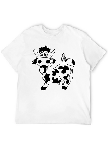 Funny Cow Graphic T-Shirt - Black Cotton Tee