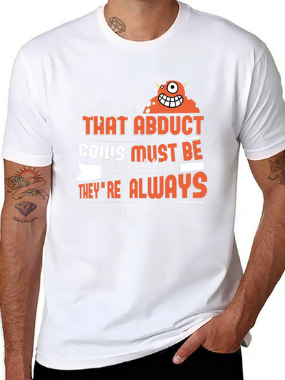 Aliens Abduct Cows Gamblers T-Shirt
