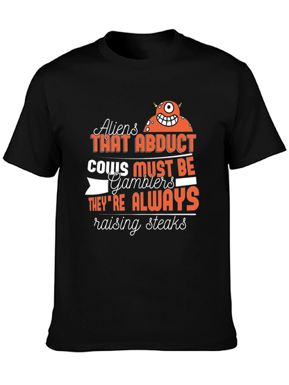 Aliens Abduct Cows Gamblers T-Shirt