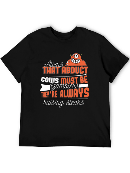 Aliens Abduct Cows Gamblers T-Shirt