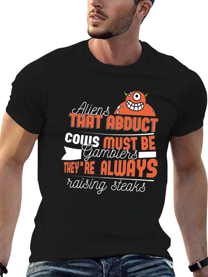 Aliens Abduct Cows Gamblers T-Shirt