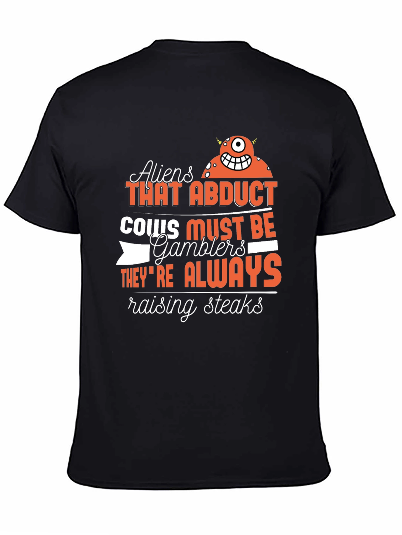Aliens Abduct Cows Gamblers T-Shirt