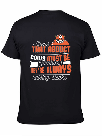 Aliens Abduct Cows Gamblers T-Shirt