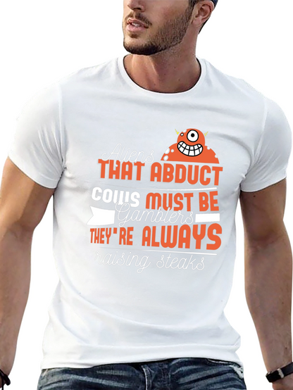 Aliens Abduct Cows Gamblers T-Shirt