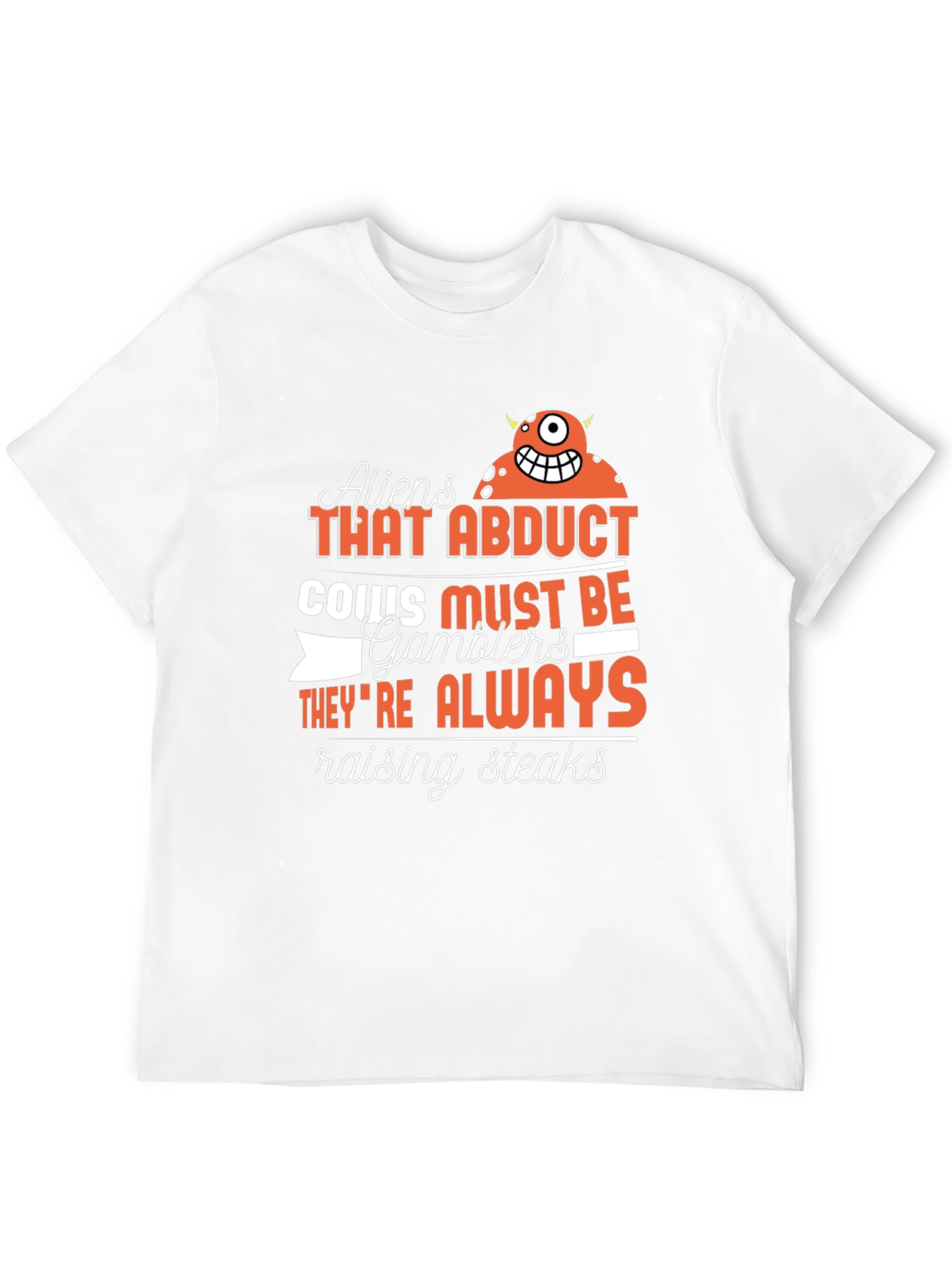 Aliens Abduct Cows Gamblers T-Shirt