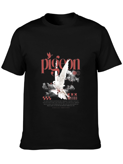 Pigeon Graphic Print T-Shirt - Peace & Tranquility