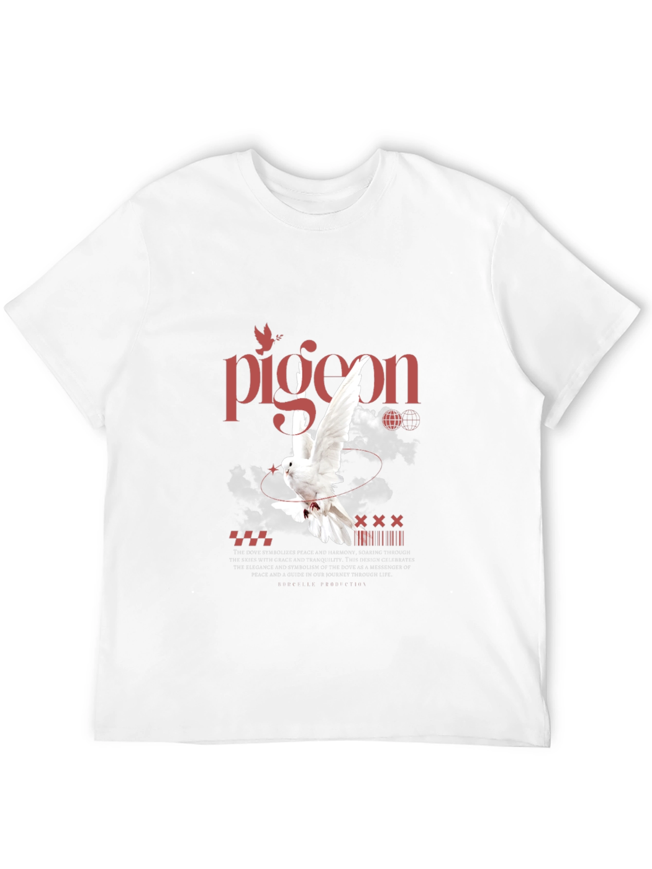 Pigeon Graphic Print T-Shirt - Peace & Tranquility