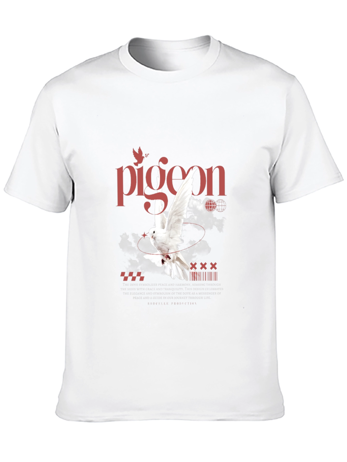 Pigeon Graphic Print T-Shirt - Peace & Tranquility
