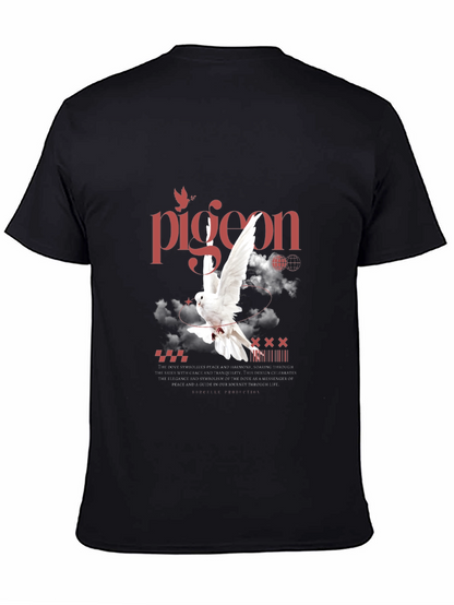 Pigeon Graphic Print T-Shirt - Peace & Tranquility