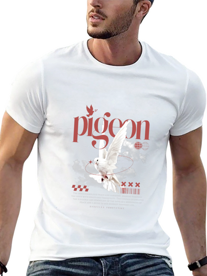 Pigeon Graphic Print T-Shirt - Peace & Tranquility