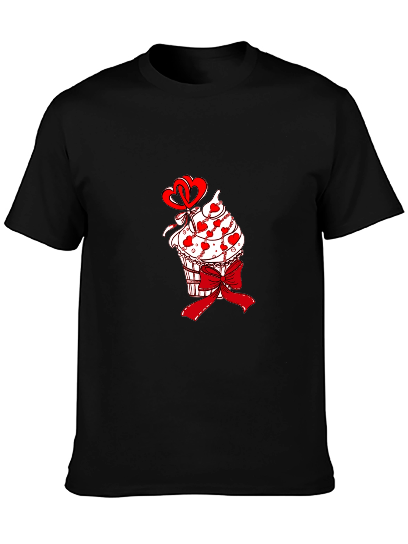 Cupcake Heart Bow Valentines T-Shirt