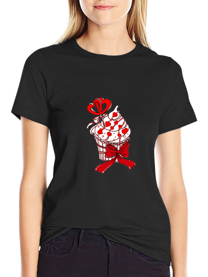 Cupcake Heart Bow Valentines T-Shirt