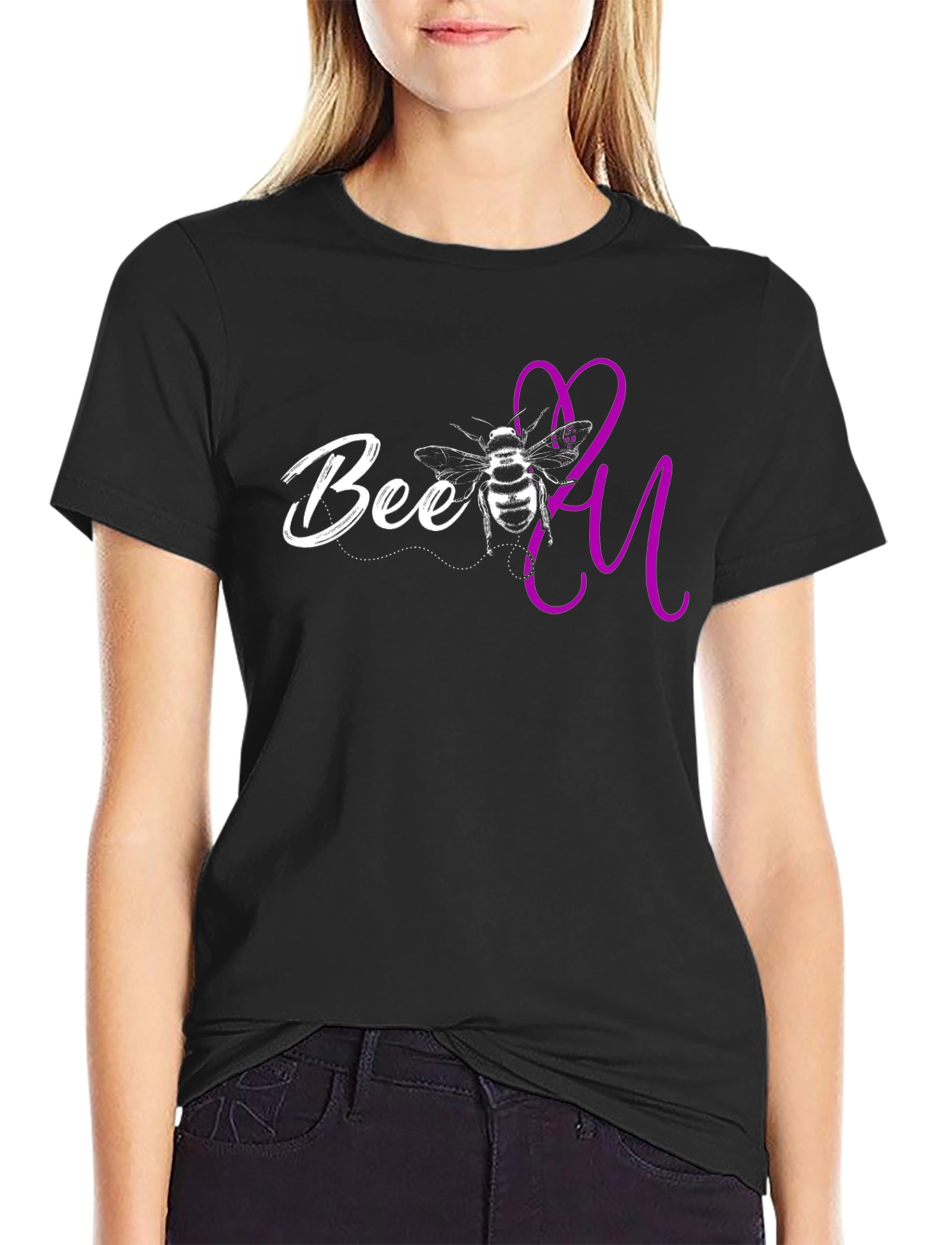 Bee You Graphic T-Shirt - Black Casual Tee