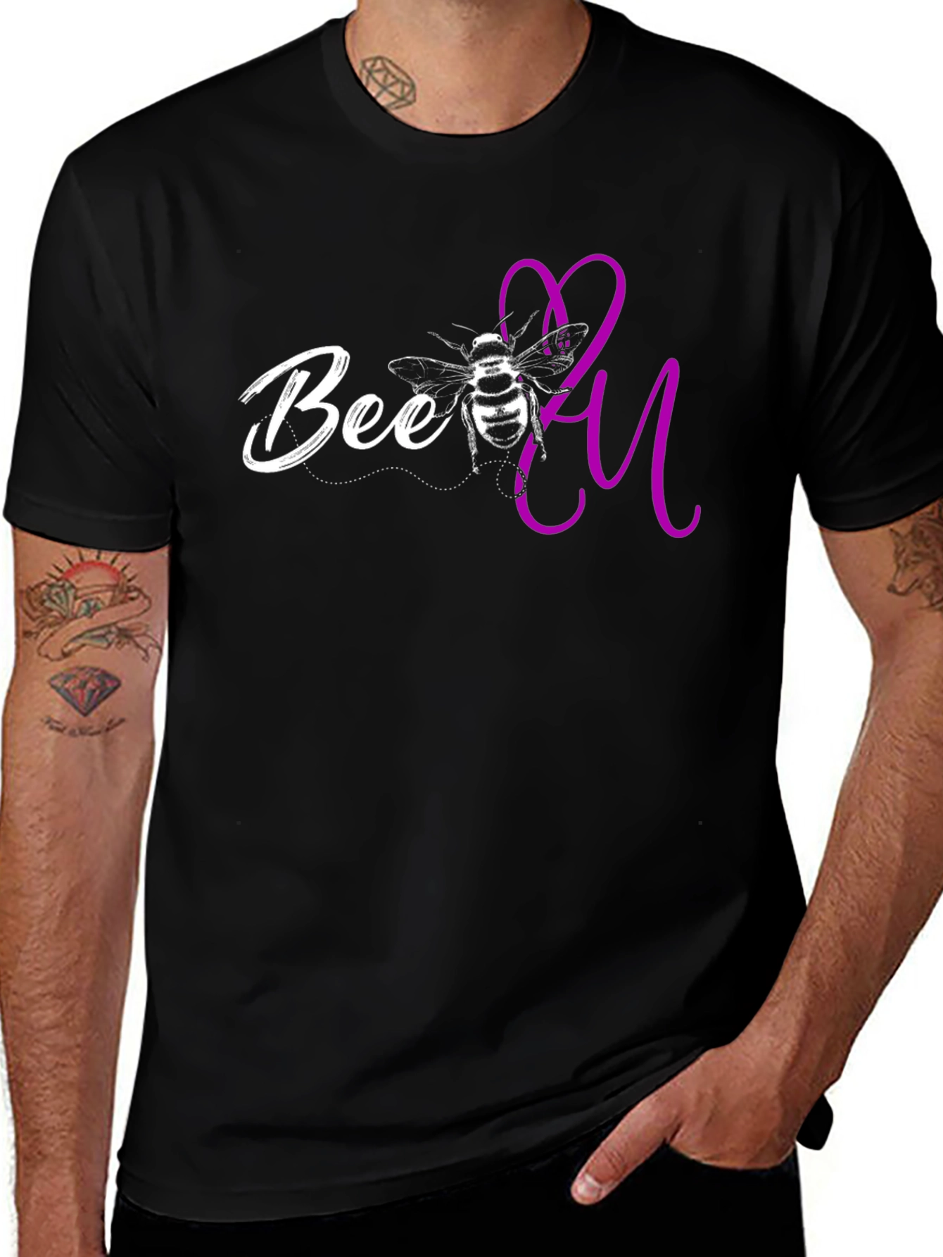 Bee You Graphic T-Shirt - Black Casual Tee
