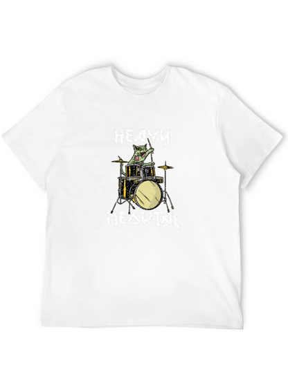 Heavy Meowtal Drummer Cat Graphic T-Shirt