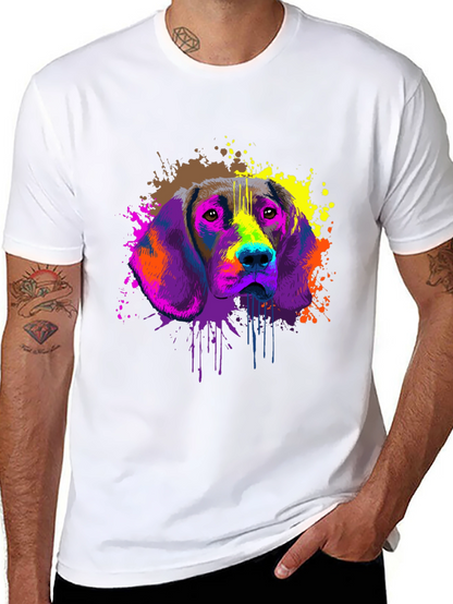 Colorful Dog Graphic T-Shirt