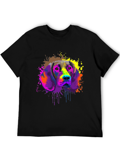 Colorful Dog Graphic T-Shirt