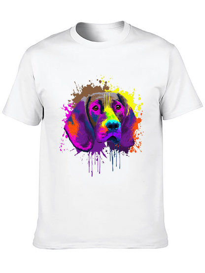 Colorful Dog Graphic T-Shirt