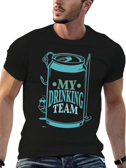 My Drinking Team Black Graphic T-Shirt